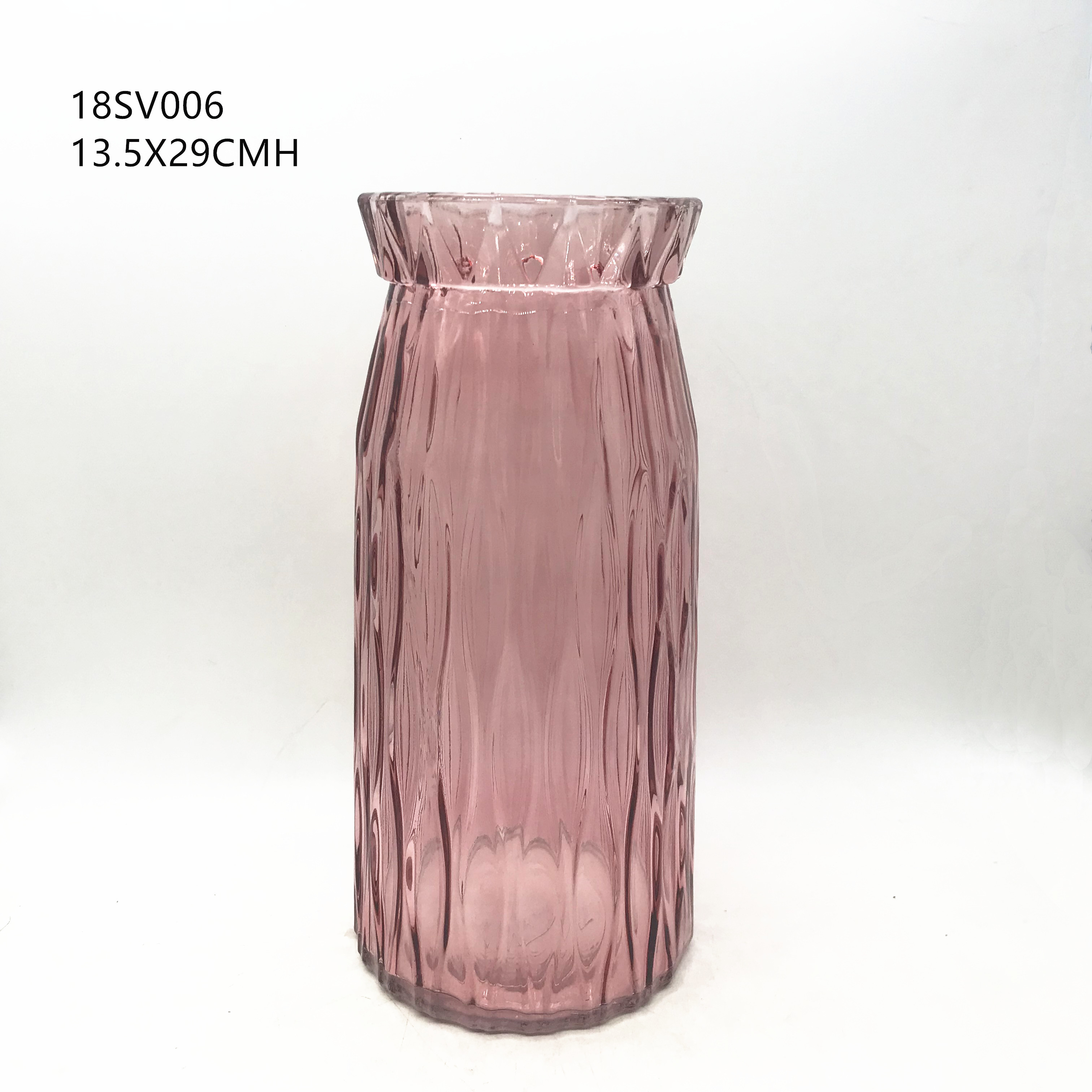 Glass vase for flower, decorative vase, Colored Transparent Glass vase