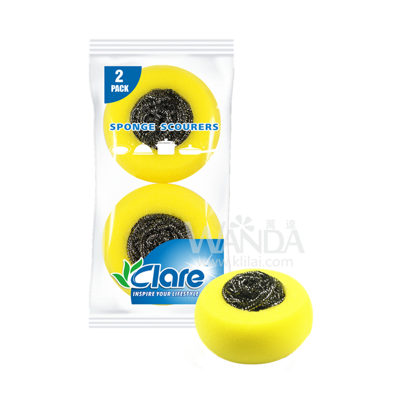 2pcs Stainless Steel Sponge Scourers