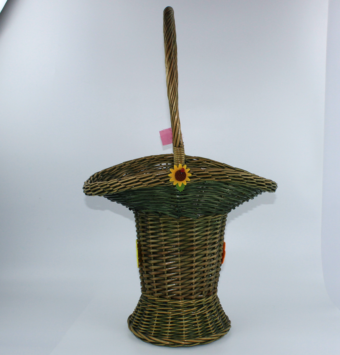 wicker gift flower basket with handle
