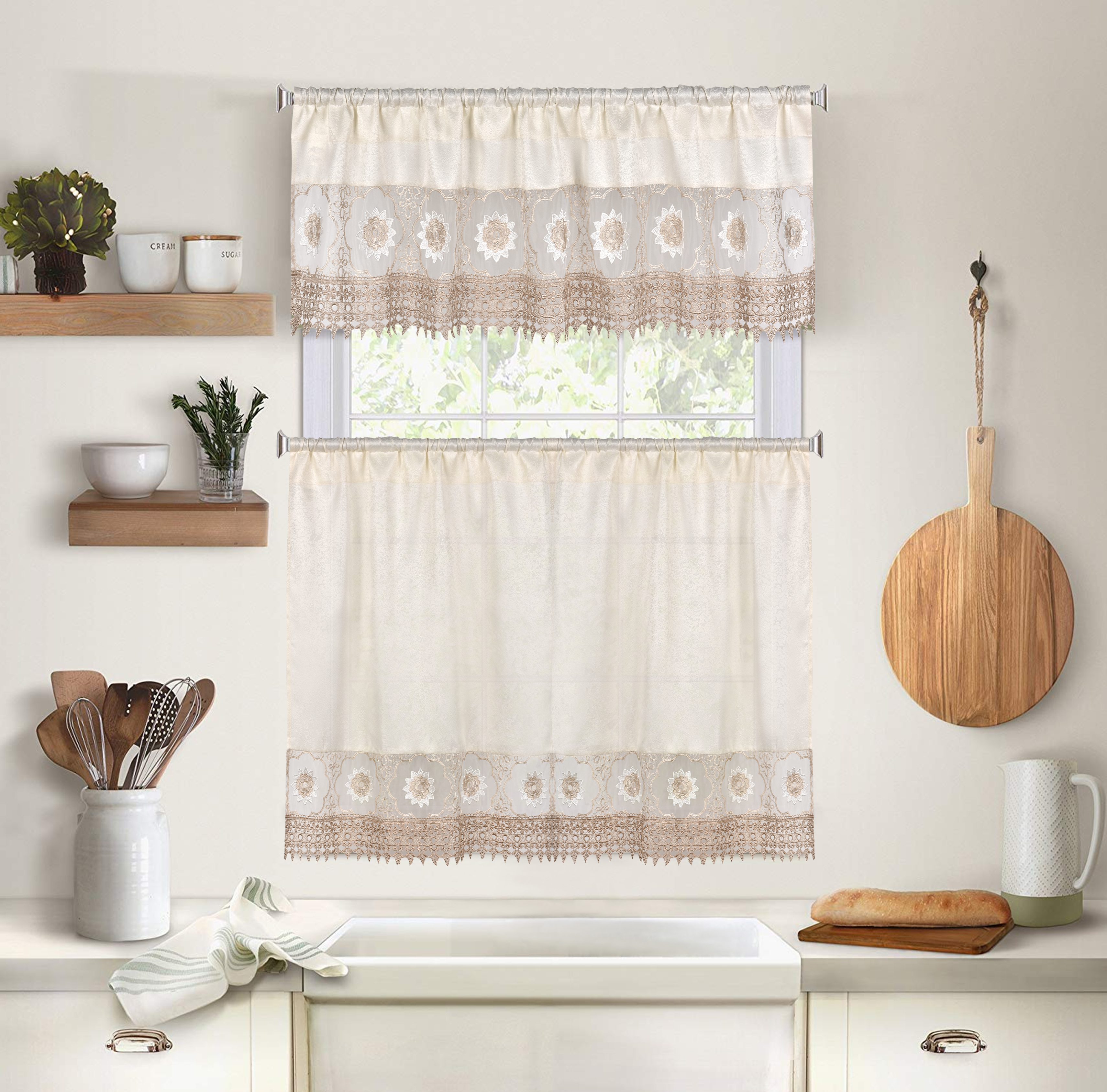 embroidered kitchen curtain