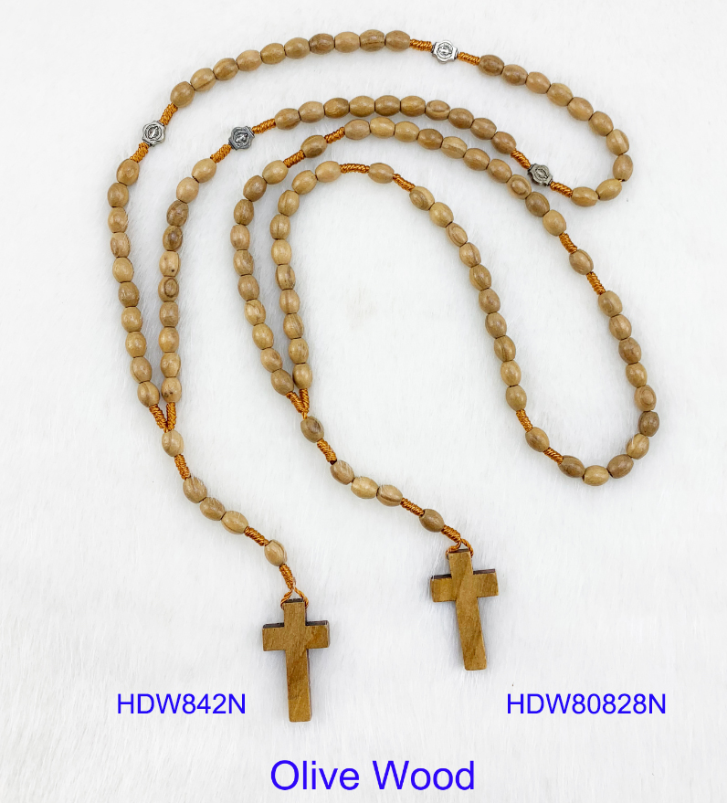 Factory Supplier Fashional Hot popular Latest Design High Quality Christian Religious Olive Wood Beads Rosary