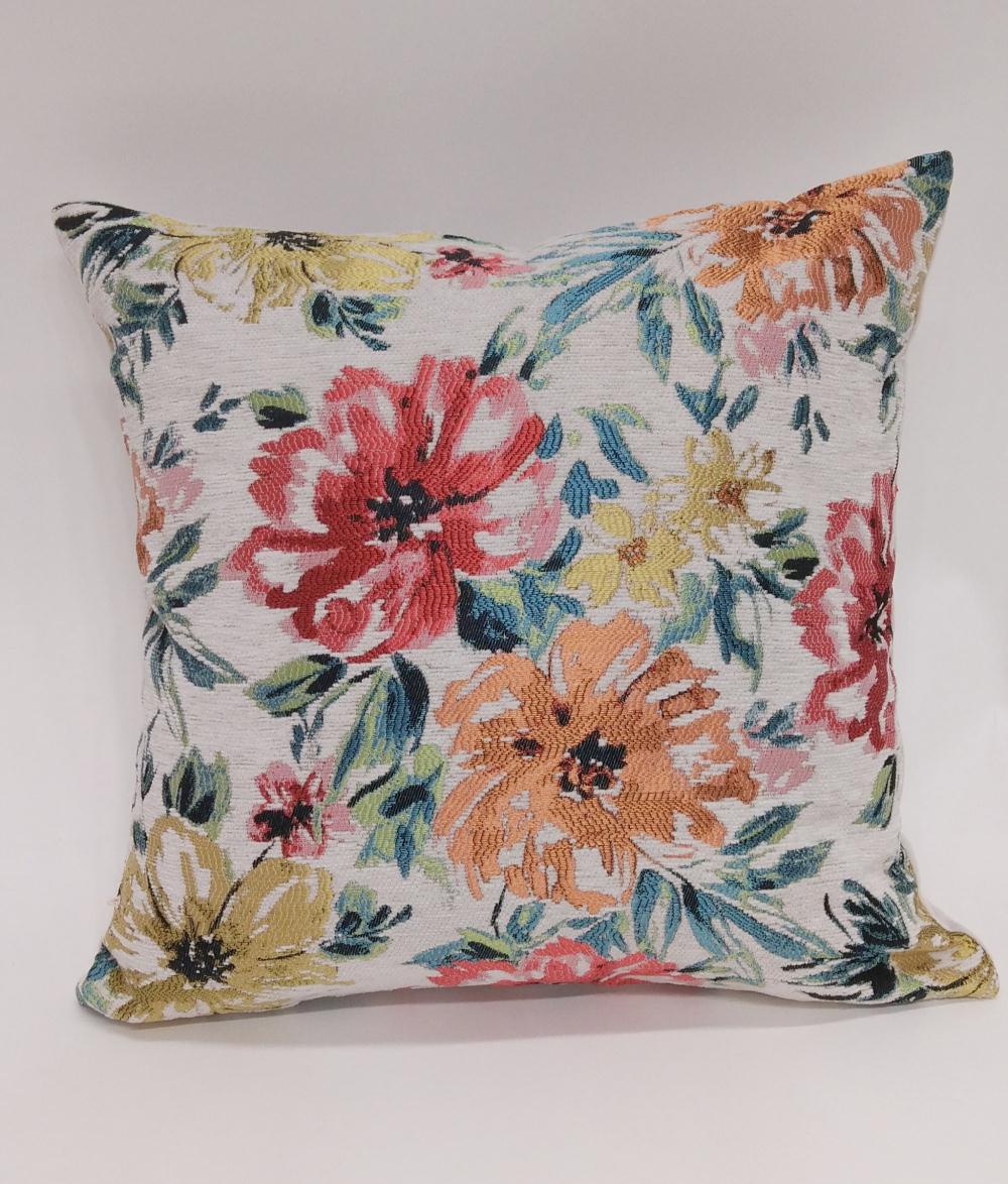 Floral jacquard pillow