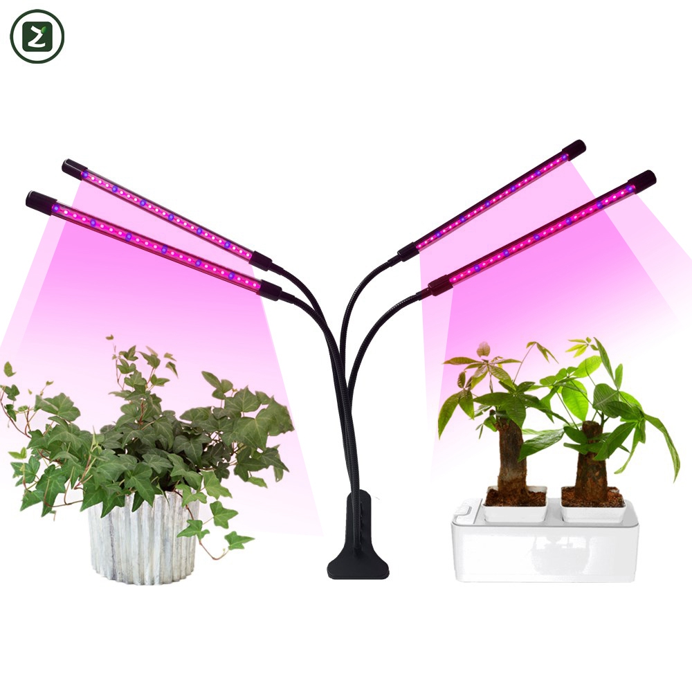 indoor plants USB cycle timing 4 tubes clip plant grow led light with timer