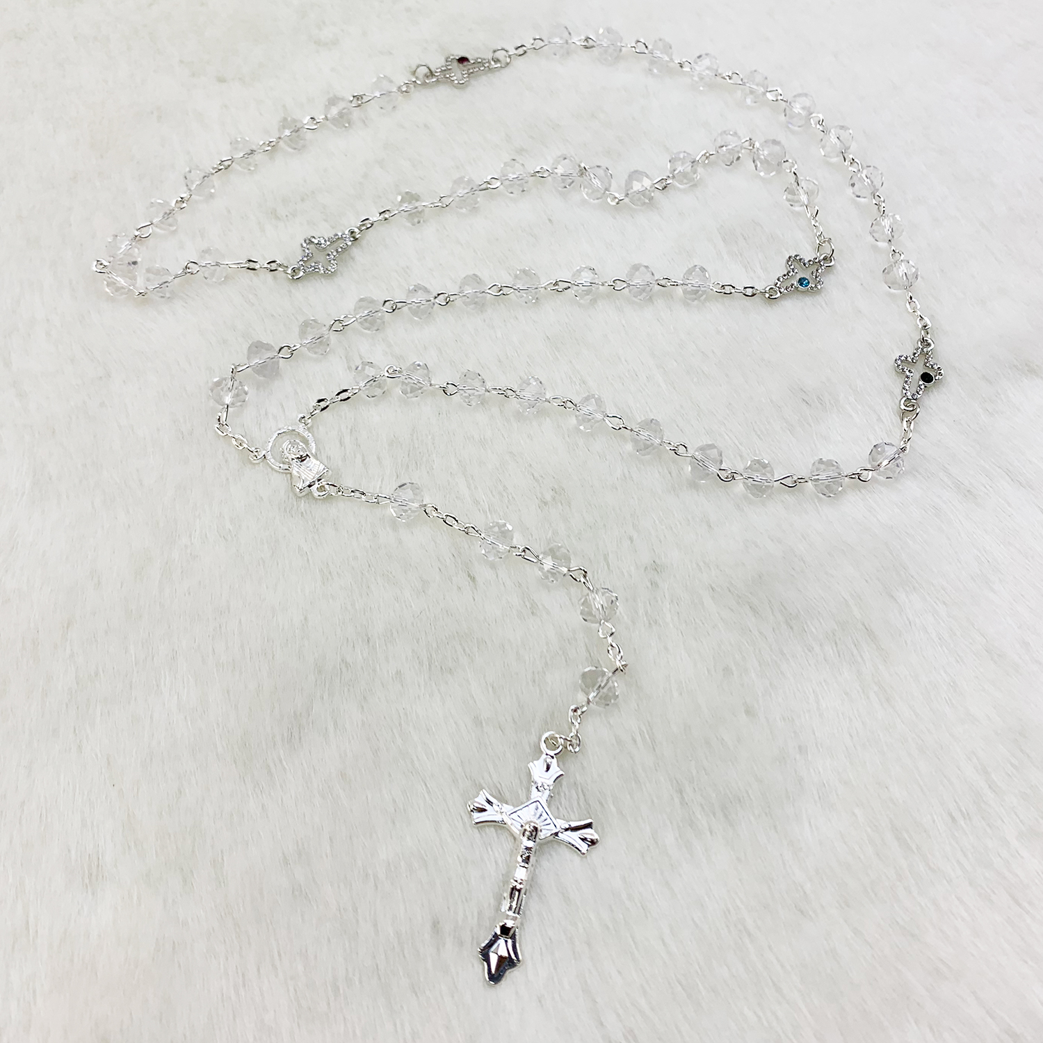 Hot Sale Professional Design High Quality Religious Cystal Bead Rosary Necklace
