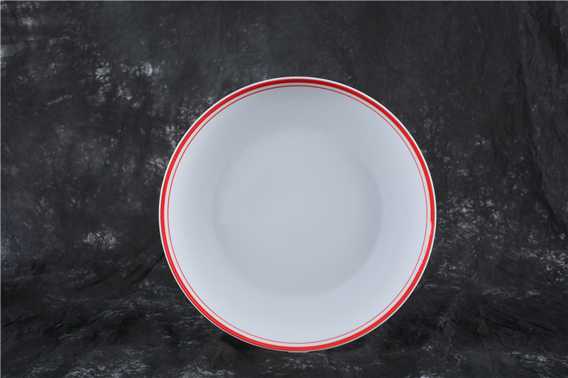 Double Color Rim Porcelain Dinner Plate