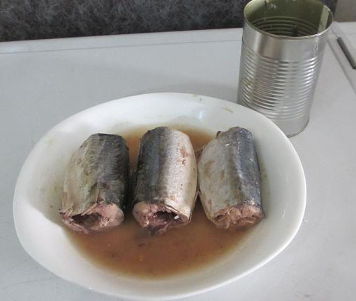 Canned mackerel in brine