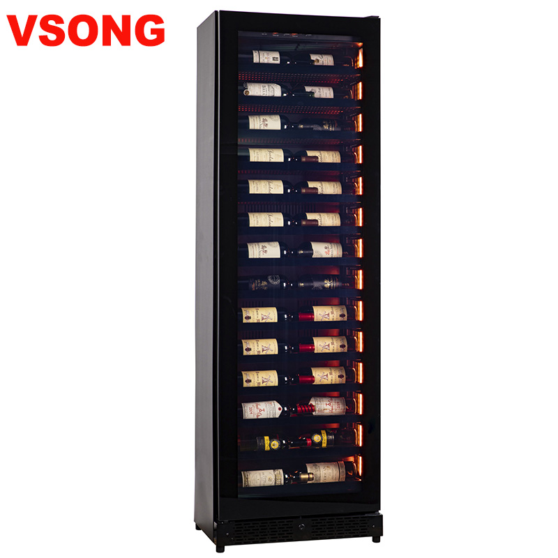 38dB 54bottle Class G Invert Compressor Large Narrow Dual Zone black Glass Door Built in Wine Cooler