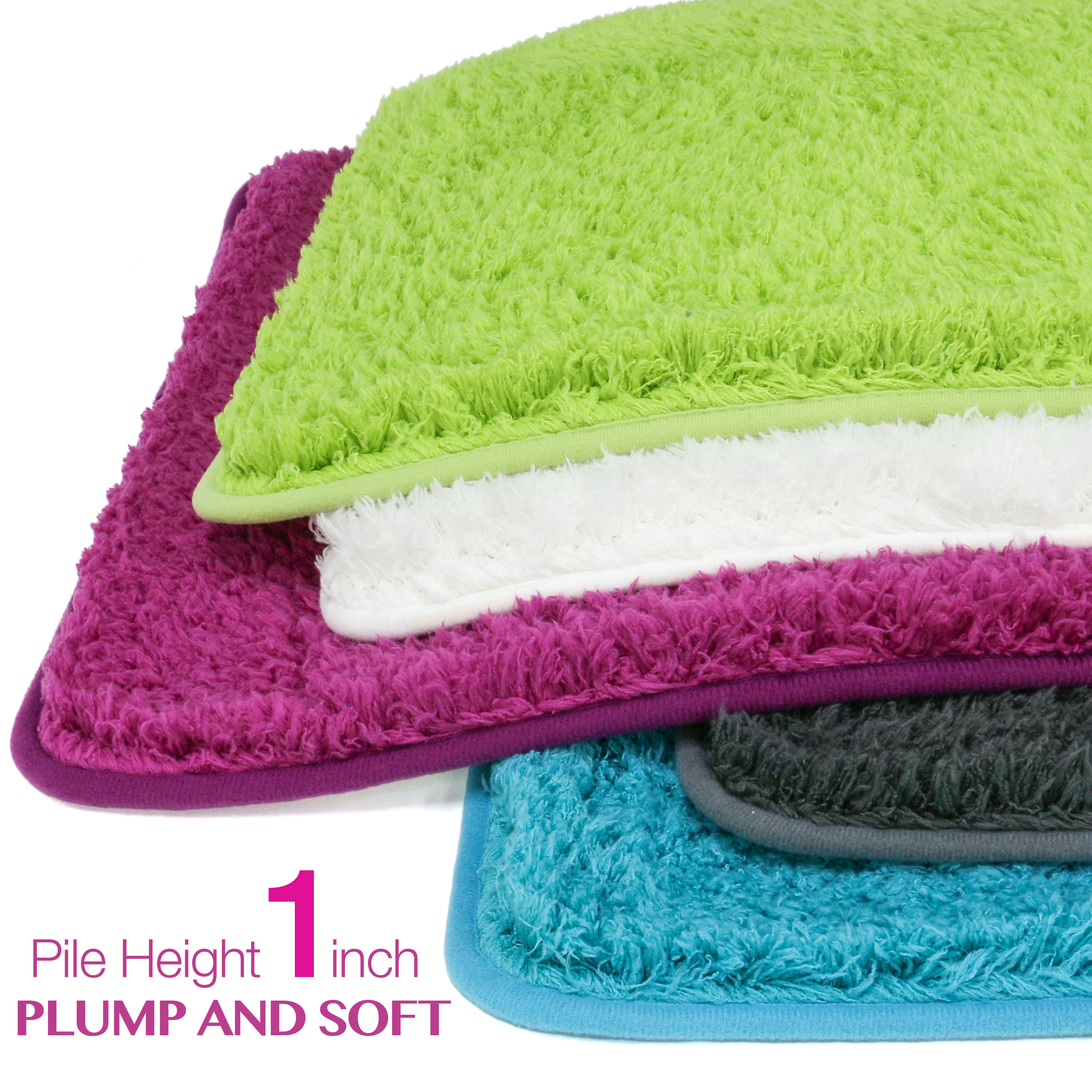 Microfiber Solid Beauted Fleece anti-slip mat with sponge