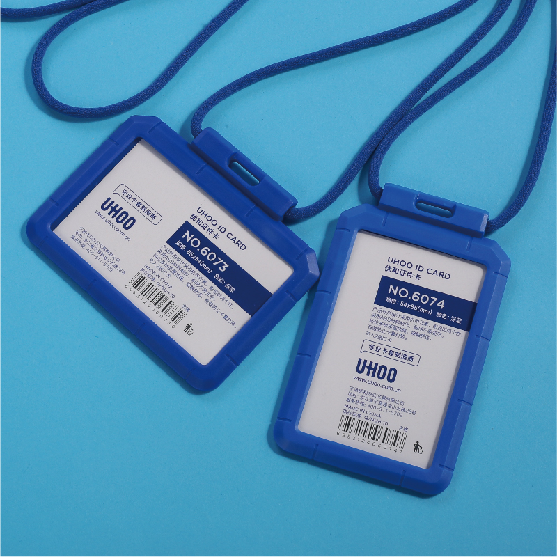 ID card holder with round lanyard