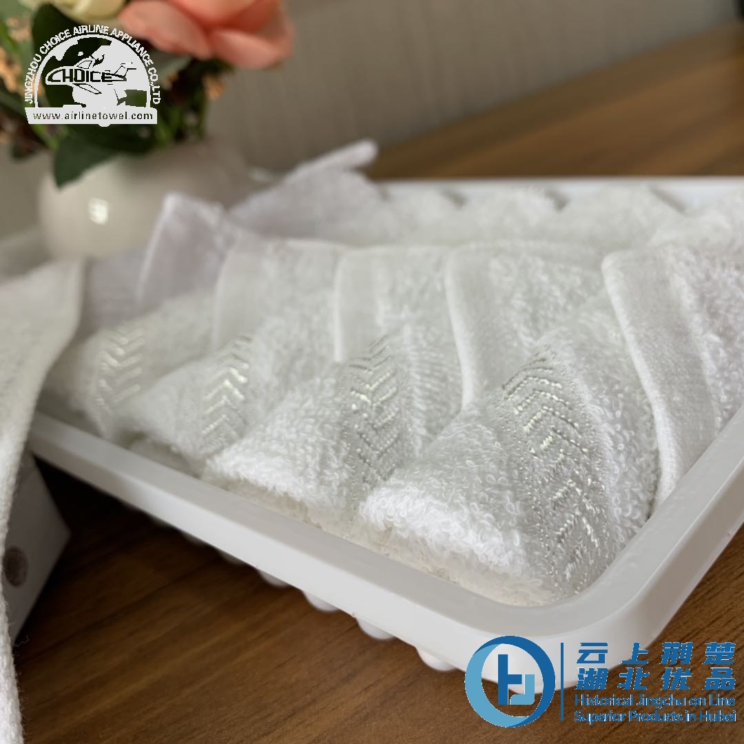Business class 100% cotton satin viscose hot and cold towel