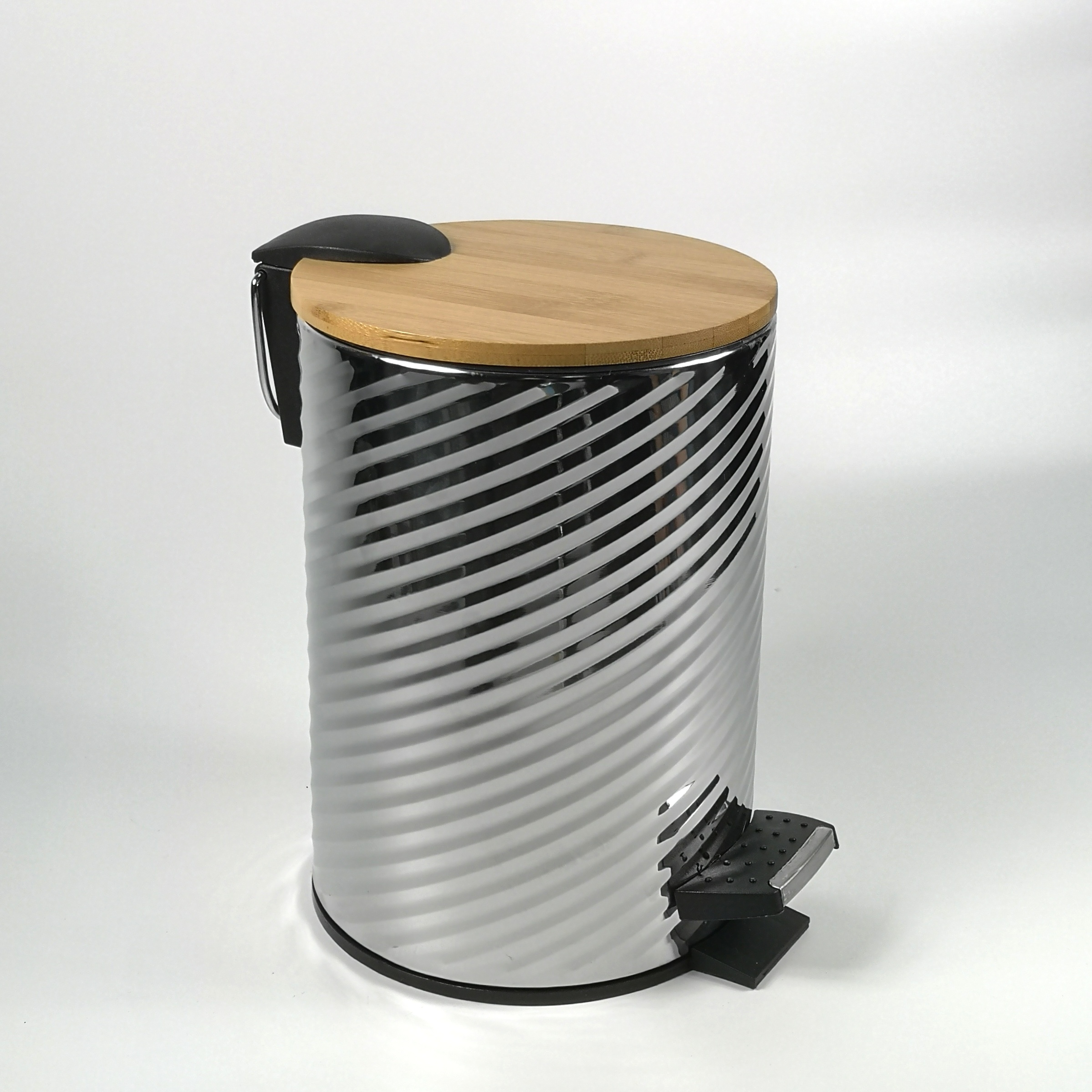 3L pedal bin with bamboo lid