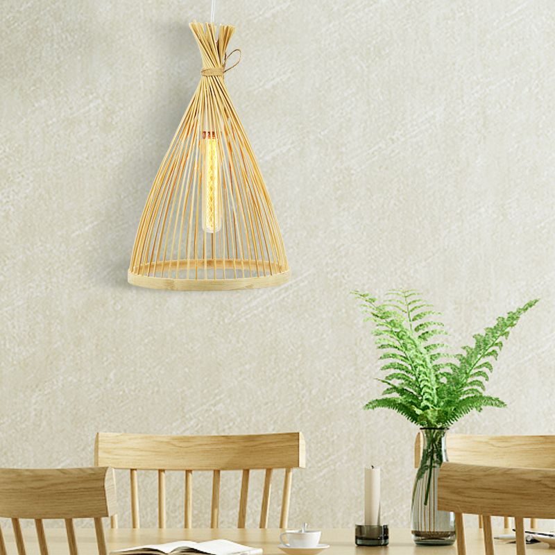 Natural Bamboo Line Pendant Lamp for Home Decoration