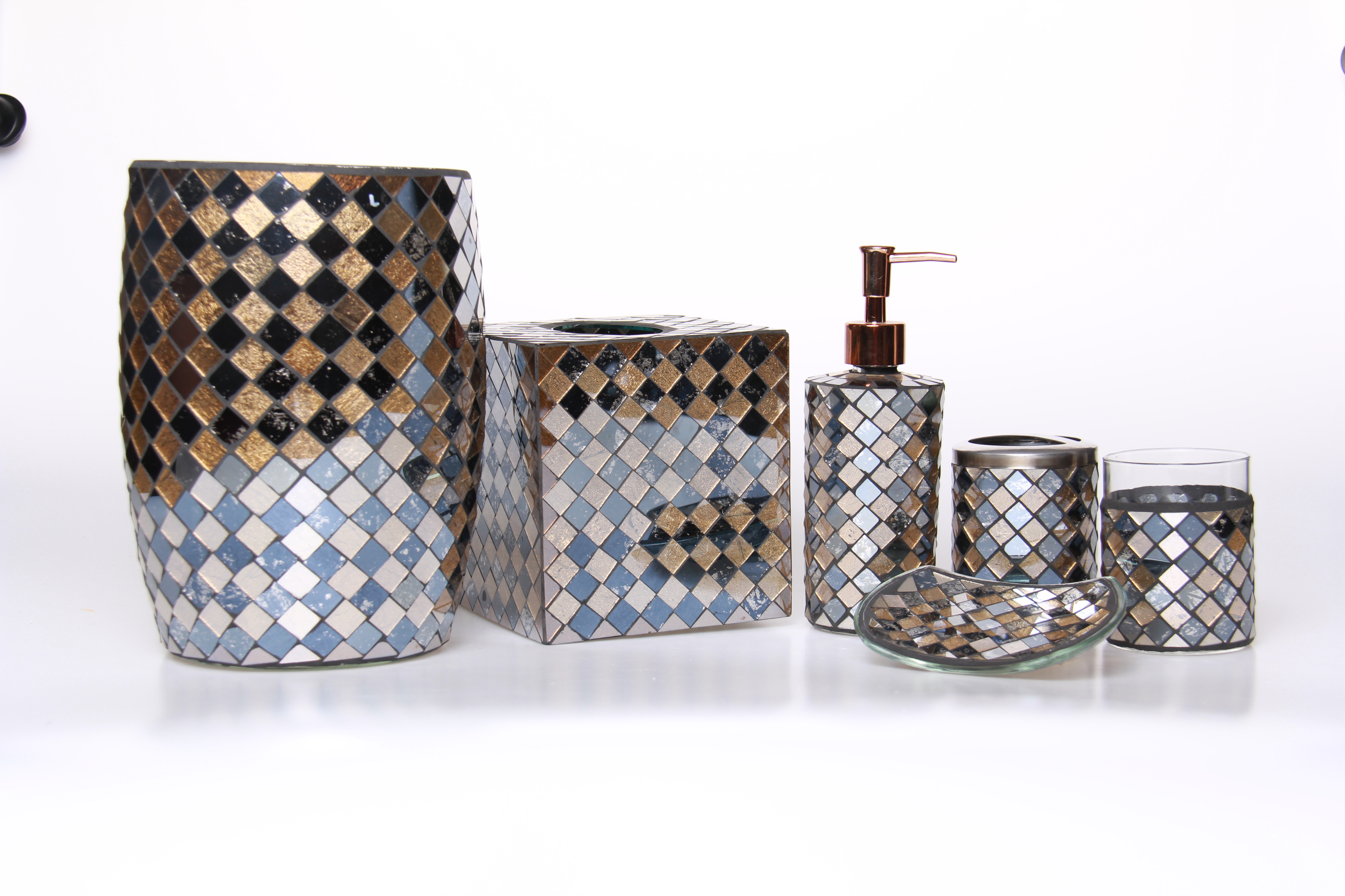Glass Mosaic Bathroom Set
