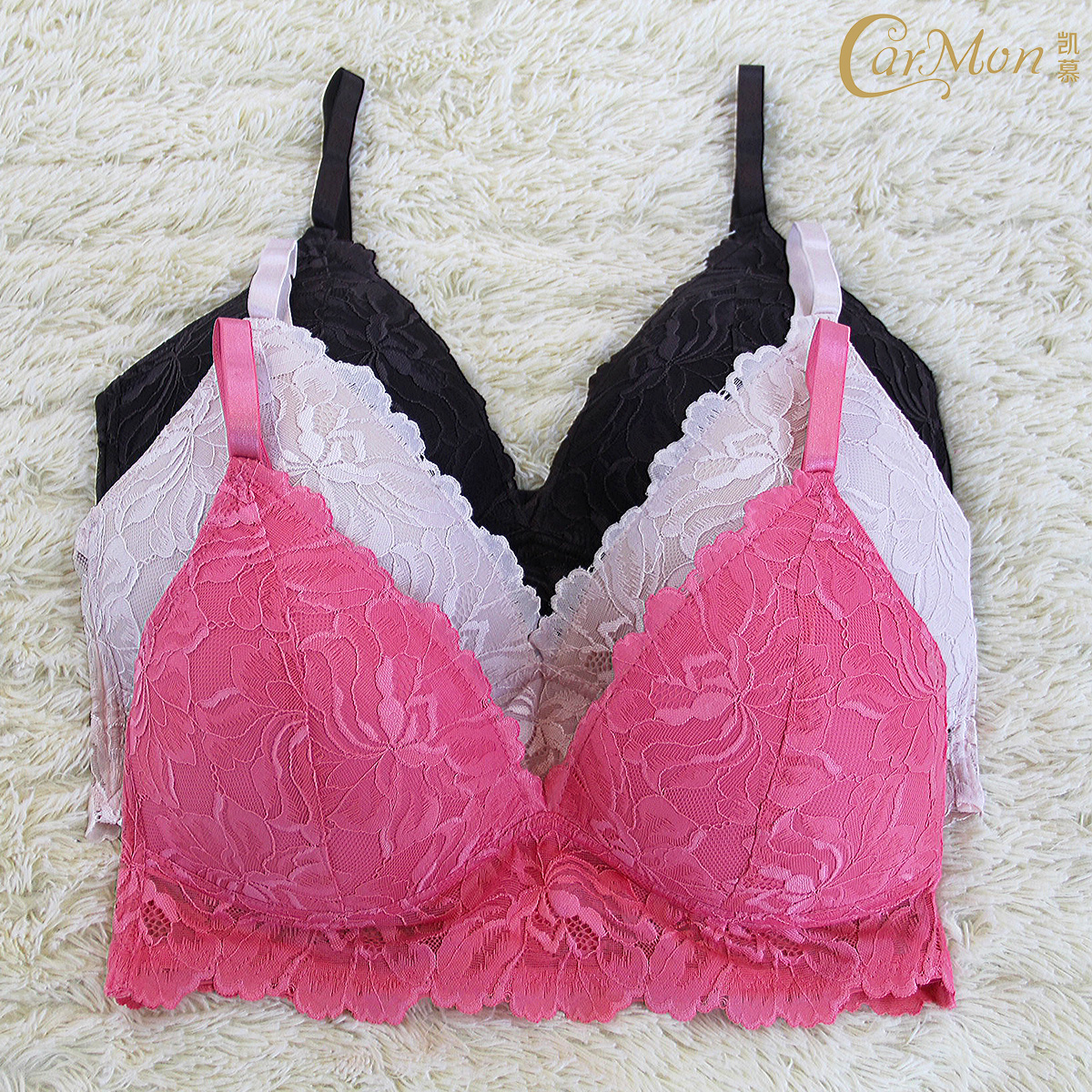 Plus Size Customizable Color Sexy Lace Wireless Sleep Luxury Bra For Women