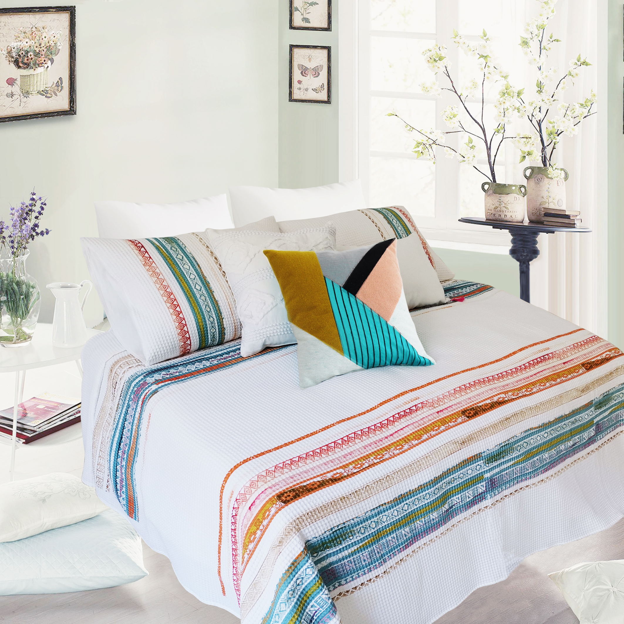 3pc Cotton Waffle Printing Duvet Cover Set/Manufacturer