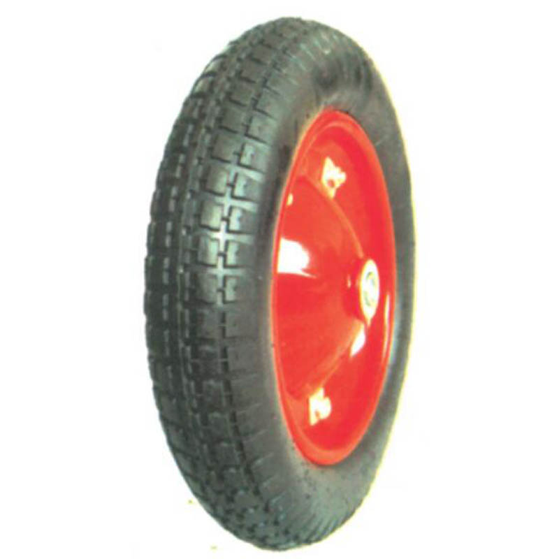300-8 Rubber Wheelbarrow Wheel With Powder Coated Surface