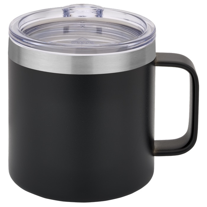 Stainless steel travel mug with handle