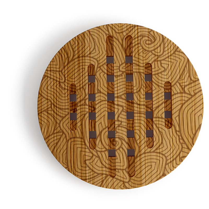 Bamboo Trivet w/laser pattern