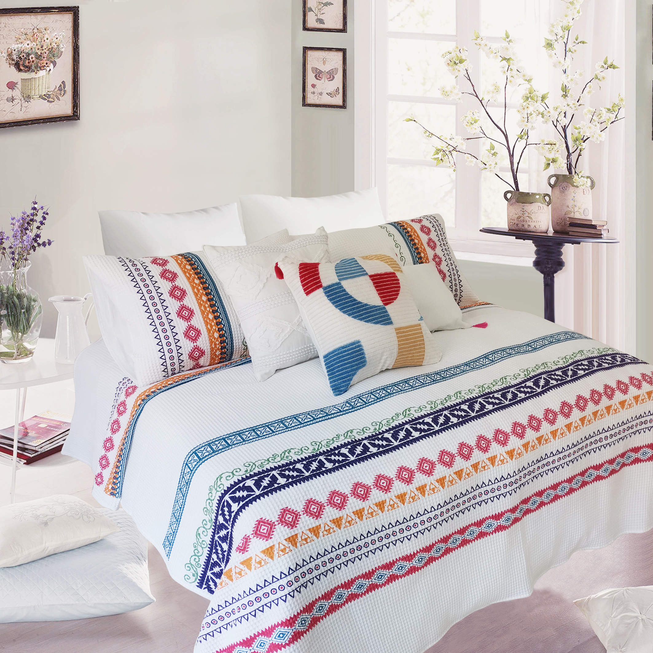 3pc Cotton Waffle Printing Duvet Cover Set/Manufacturer
