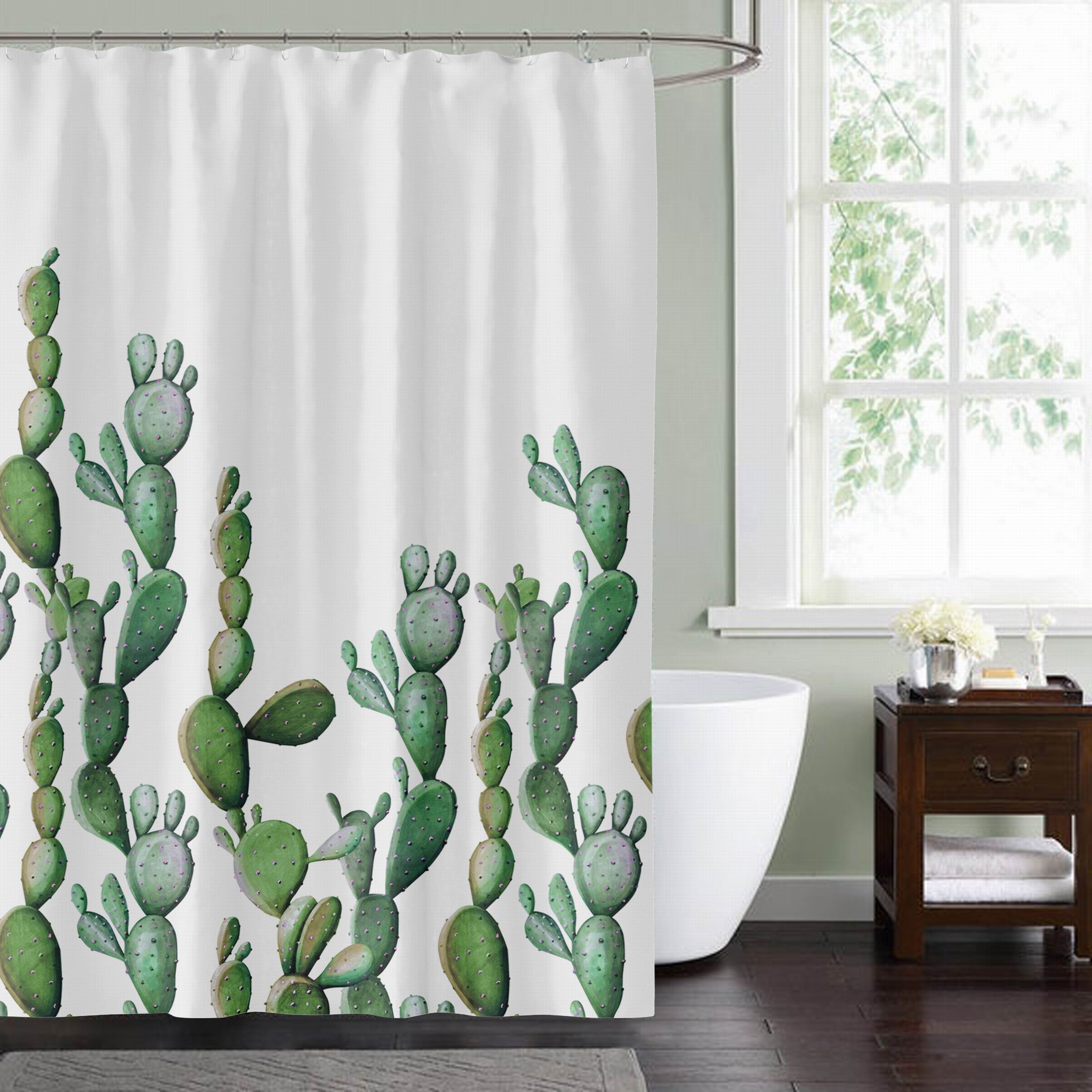 Polyester Microfiber Printing Shower Curtain/Manufacturer