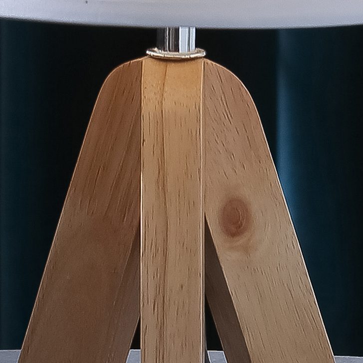 table lamp wooden lamp body + linen lampshade