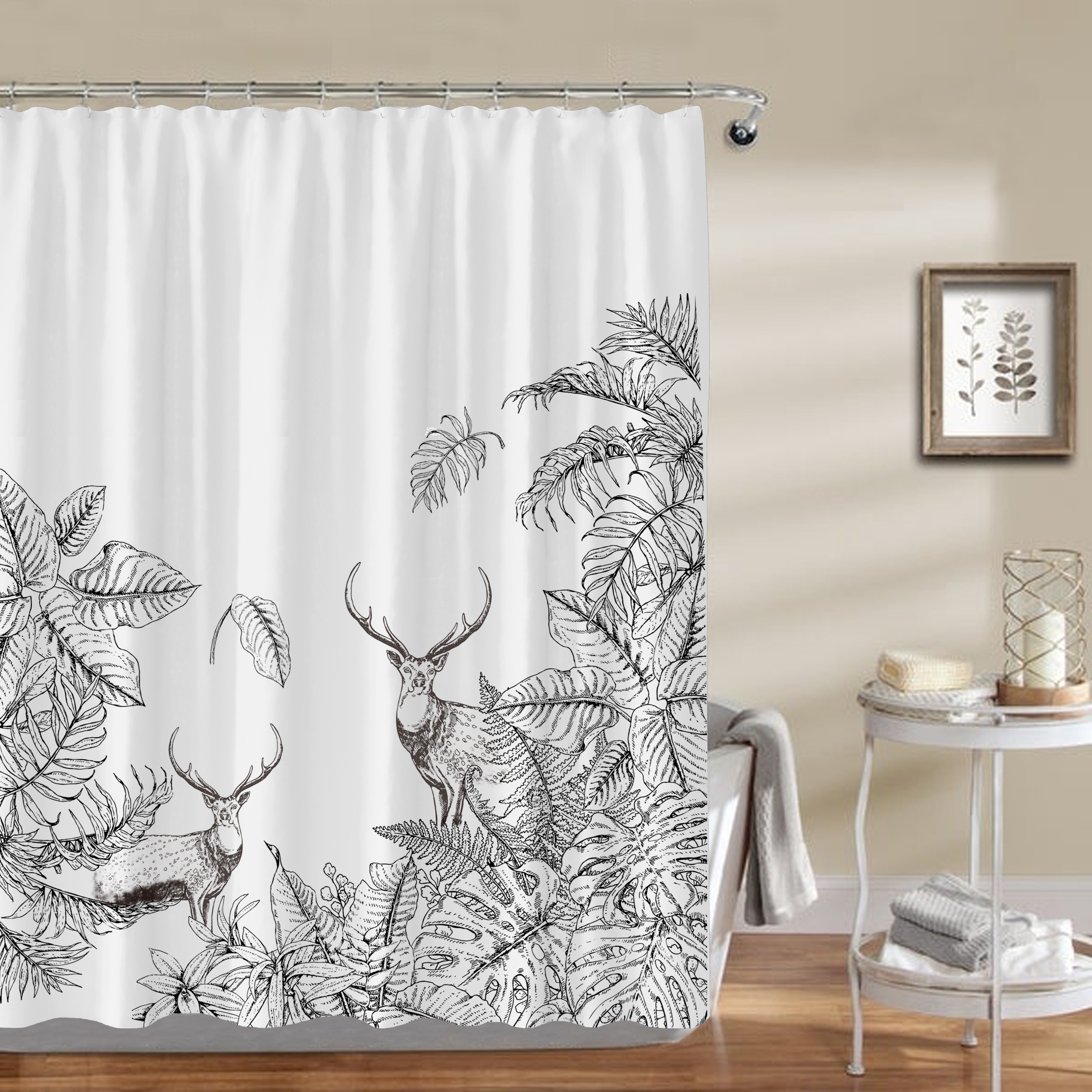 Polyester Microfiber Printing Shower Curtain/Manufacturer