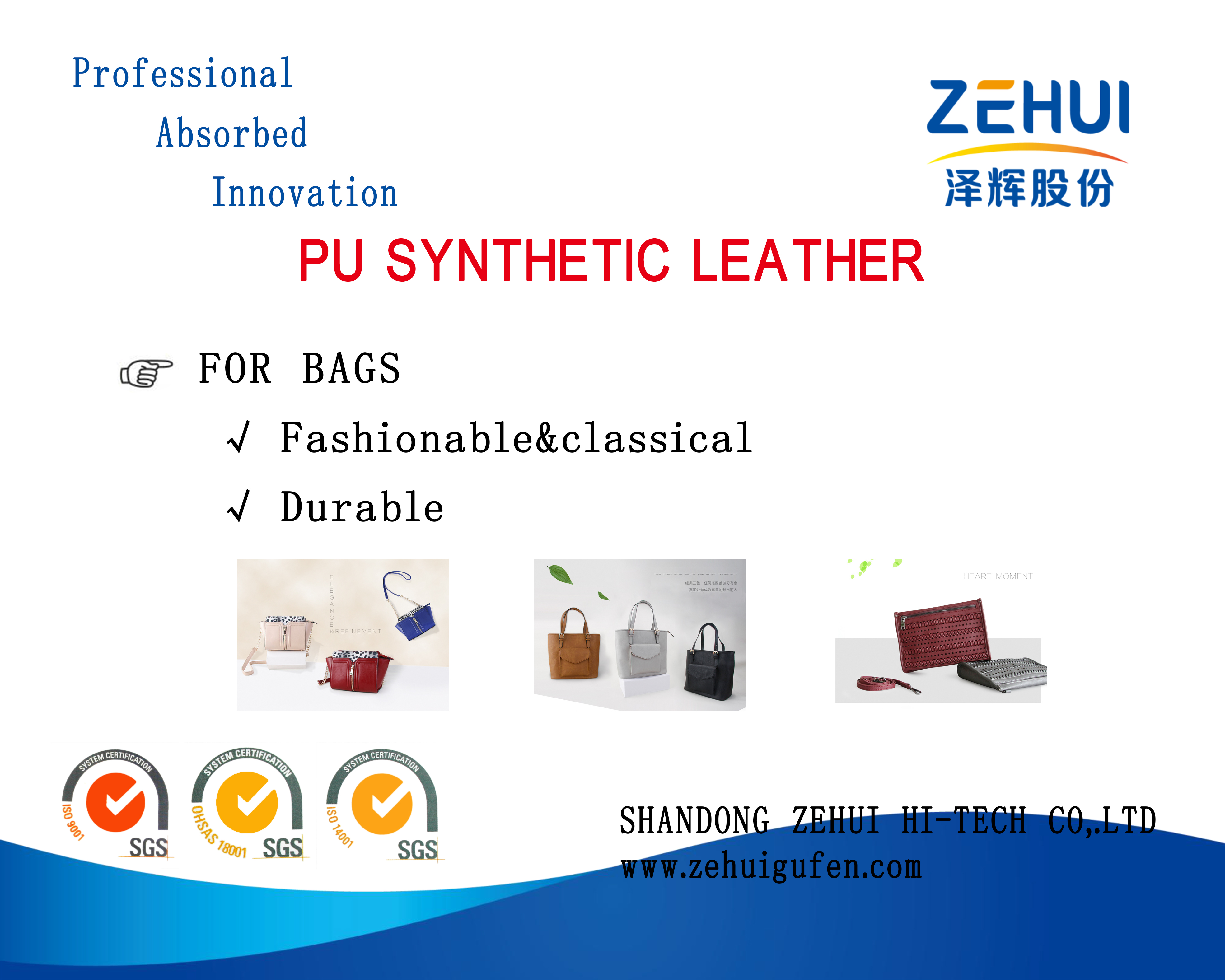 SHANDONG ZHONGXING ZEHUI HI-TECH CO.,LTD – bolso de cuero 1