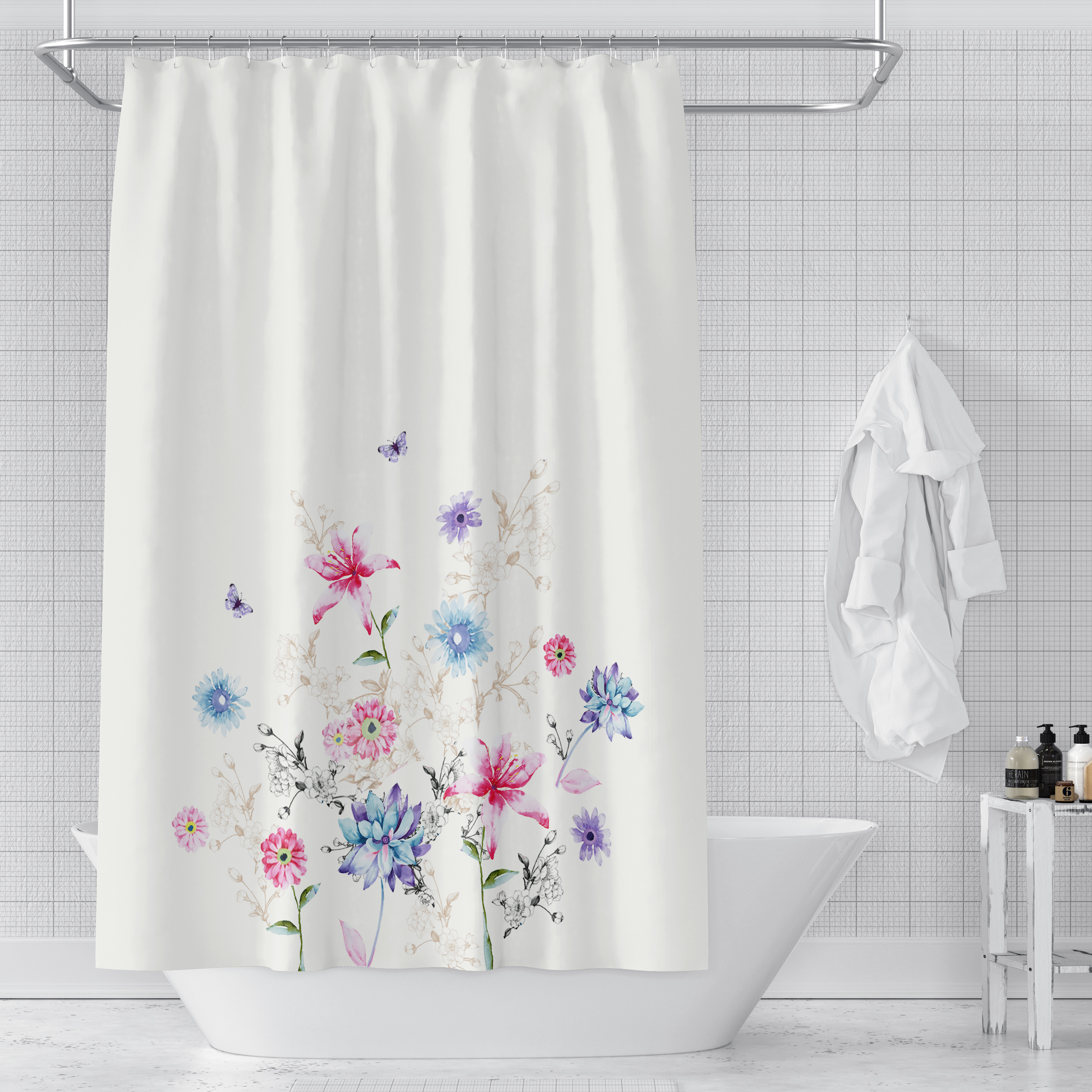 Polyester Microfiber Printing Shower Curtain/Manufacturer
