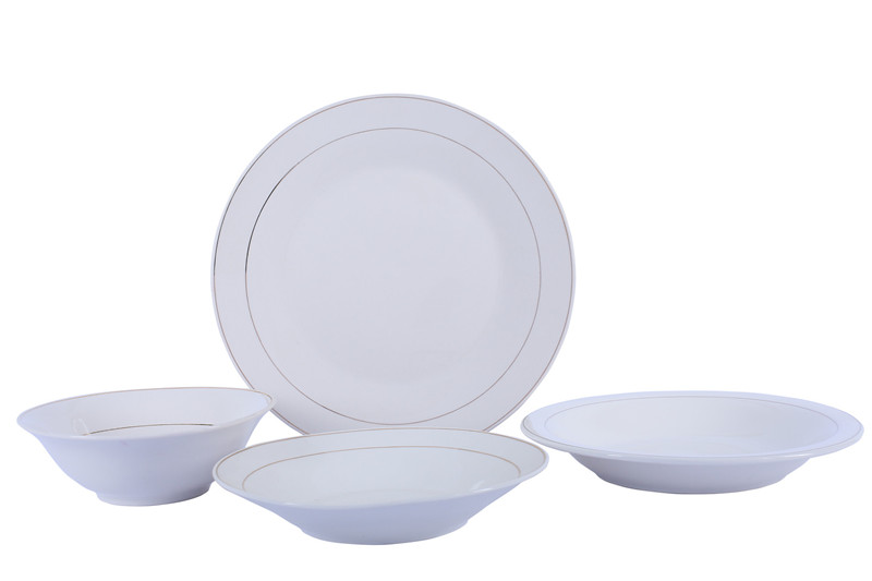 Porcelain Ware With Rounding Gloden Line