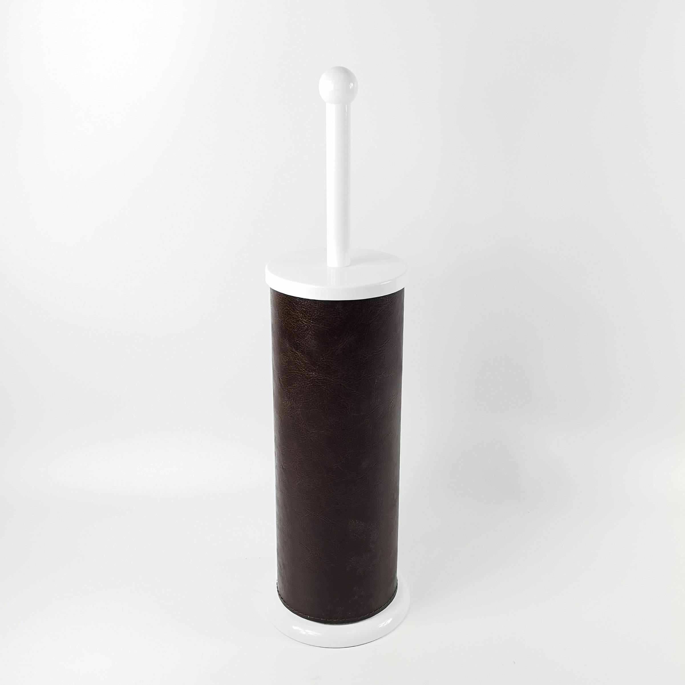 Round toilet brush holder