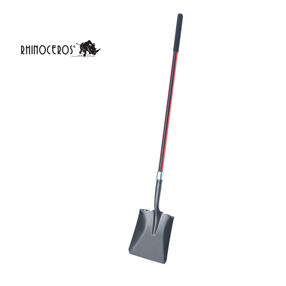 Overmolded Fiberglass Long Handle Square Point Shovel