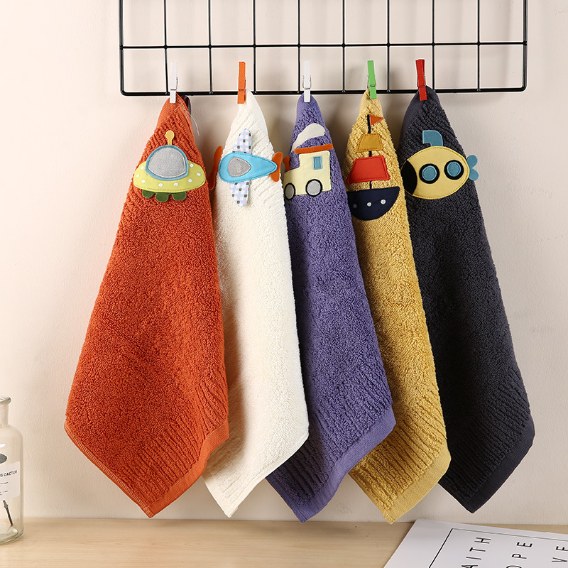 patch embroidery hanging hand towel