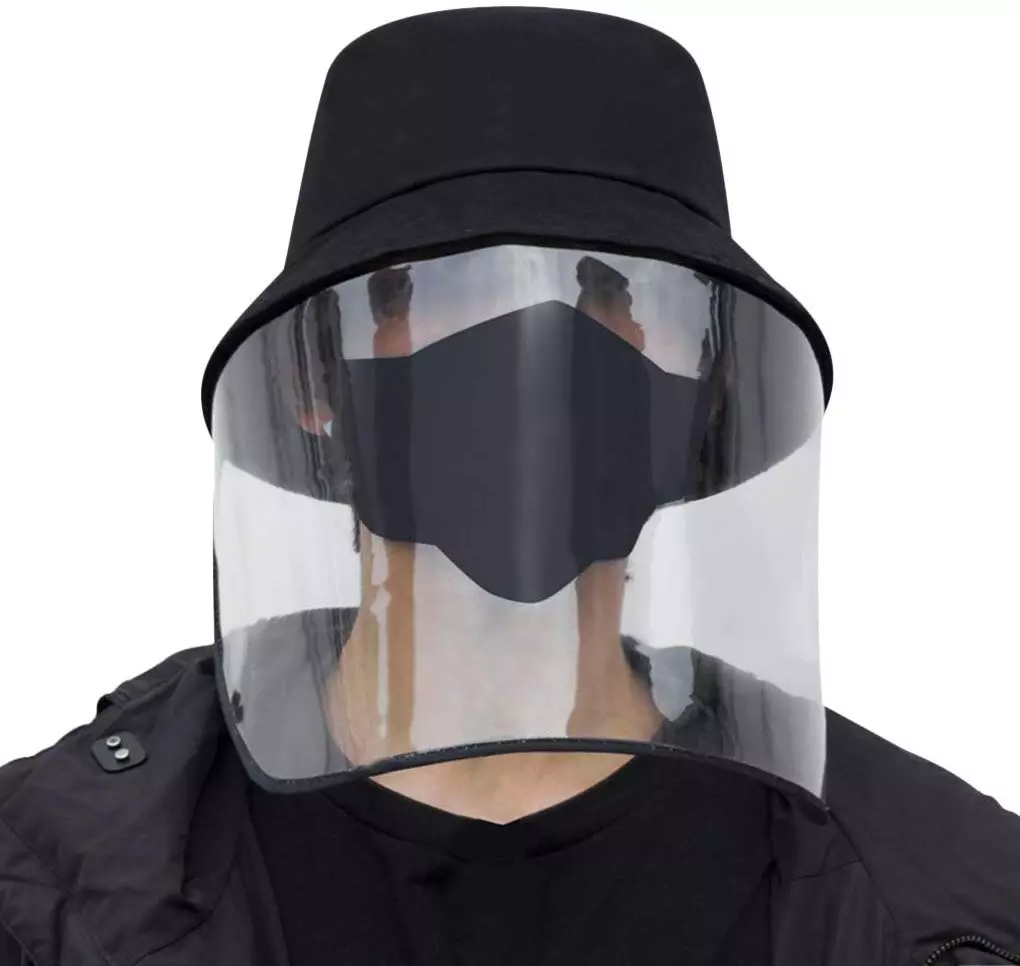 Protective Cap for Men and Women Anti-Fog Anti-saliva Windproof Dustproof Face Shield Hat Protection hat Face+shield