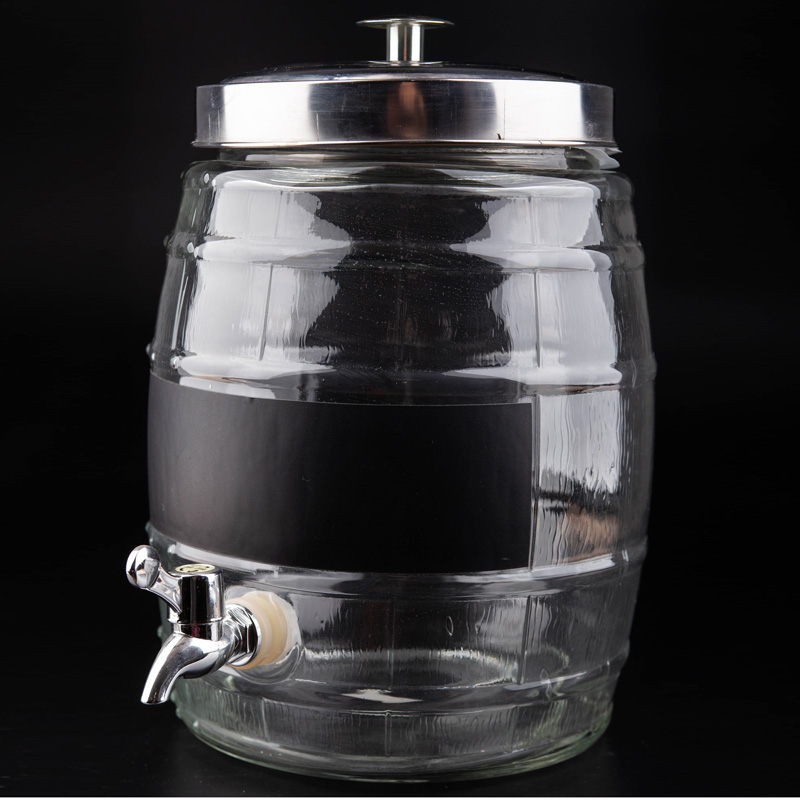 Glass Drink Dispenser with Spigot，Juice Dispenser