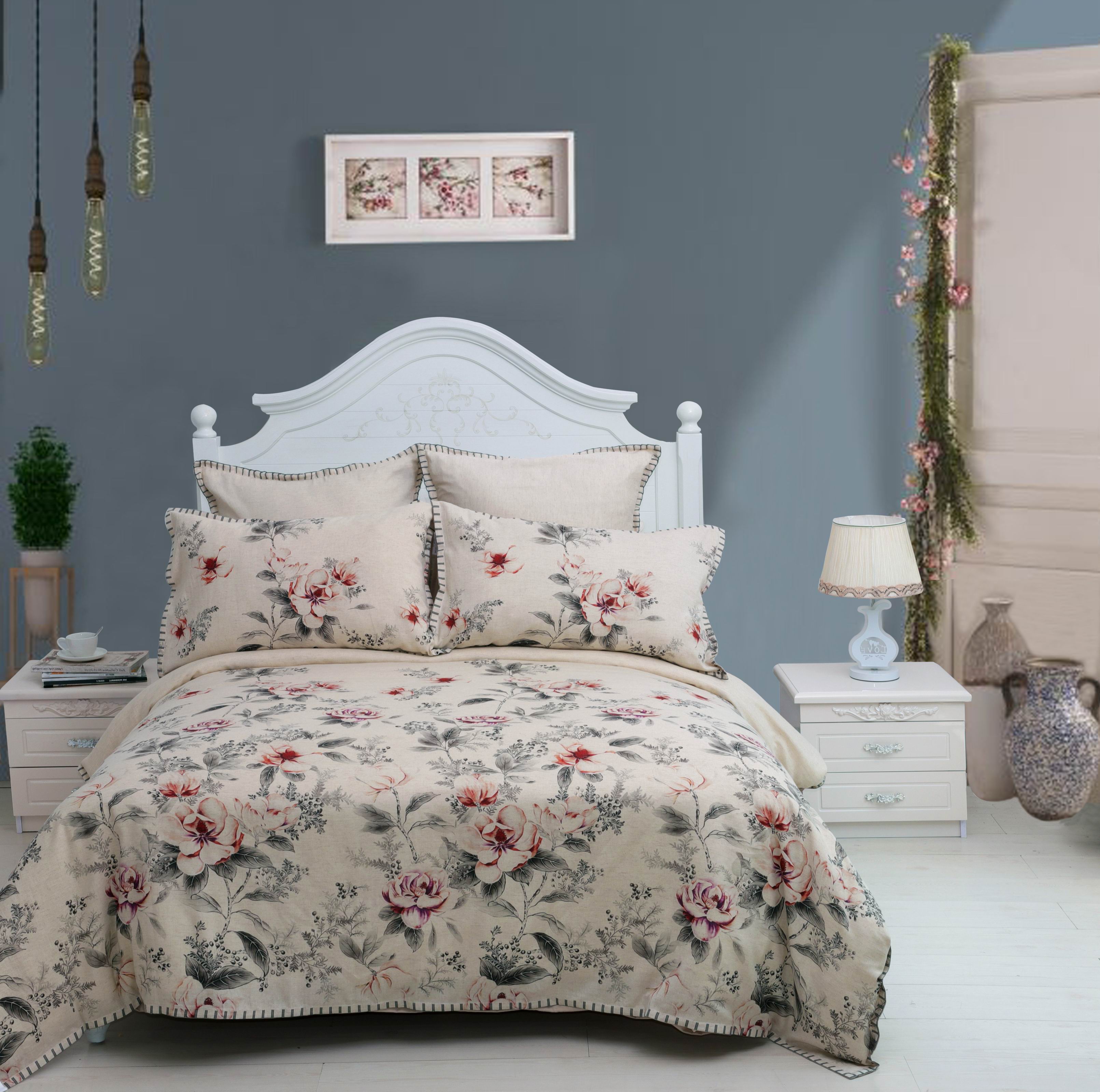 3pc Cotton/Linen Printing Comforter Set/Manufacturer