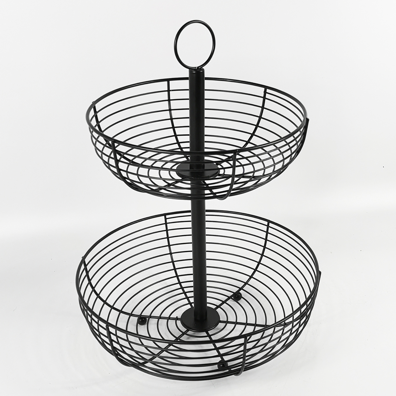 Two-tier iron fruit basket
