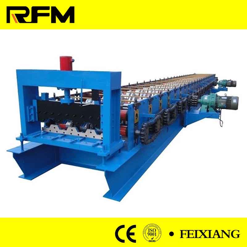 Middle plate type floor deck roll forming machine
