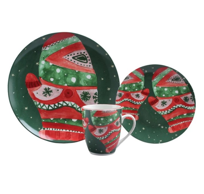 Christmas Design 18 Pcs Porcelain Dinner Set