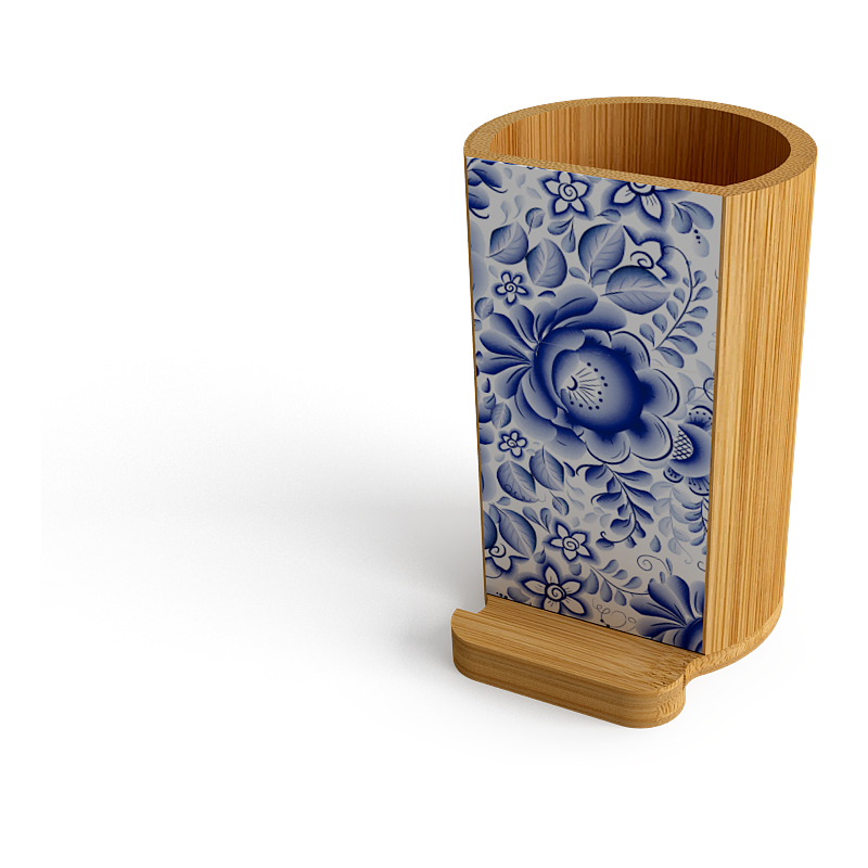 Bamboo utensil holder w/Printing Decal