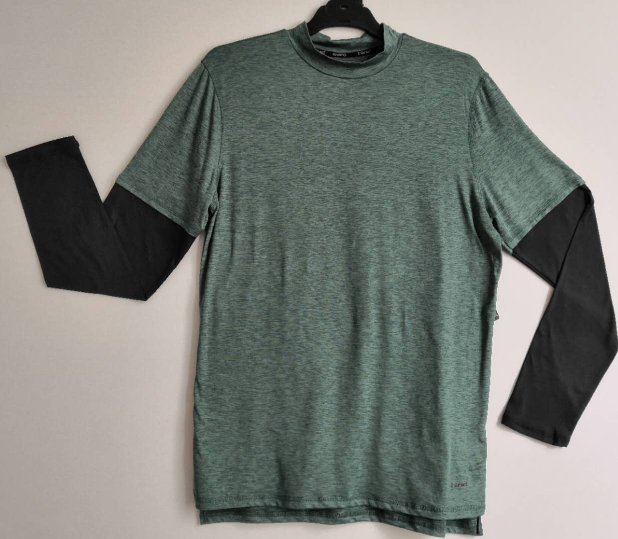 Mens Mock Neck Layered Long Sleeve