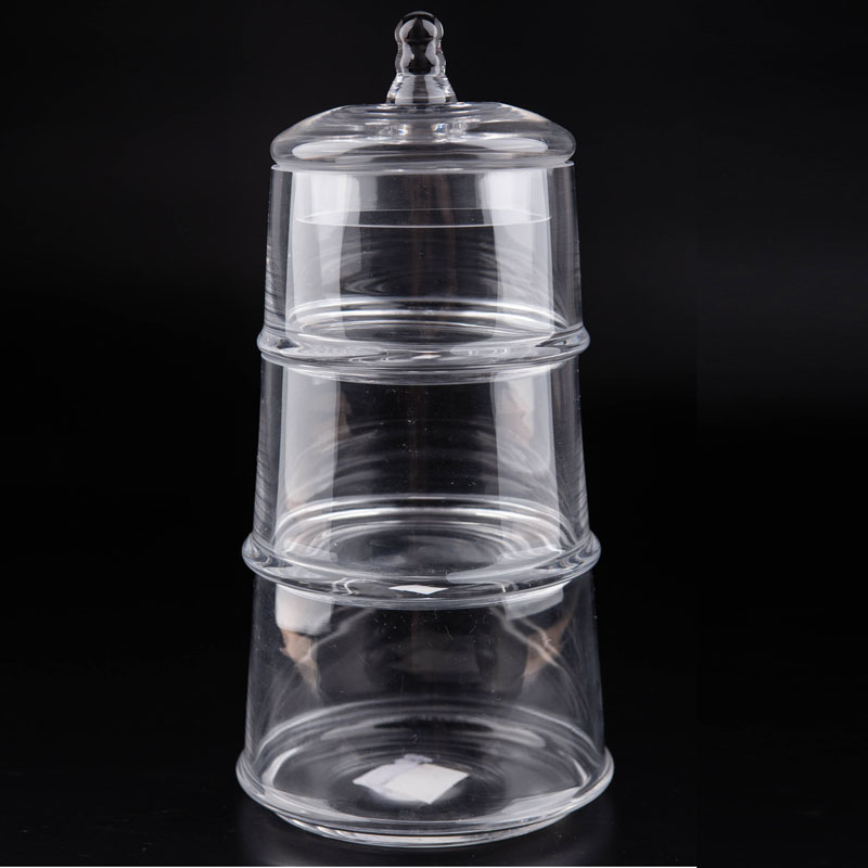 3 Tier Stacking Cookie Jar,Glass Candy Dishes