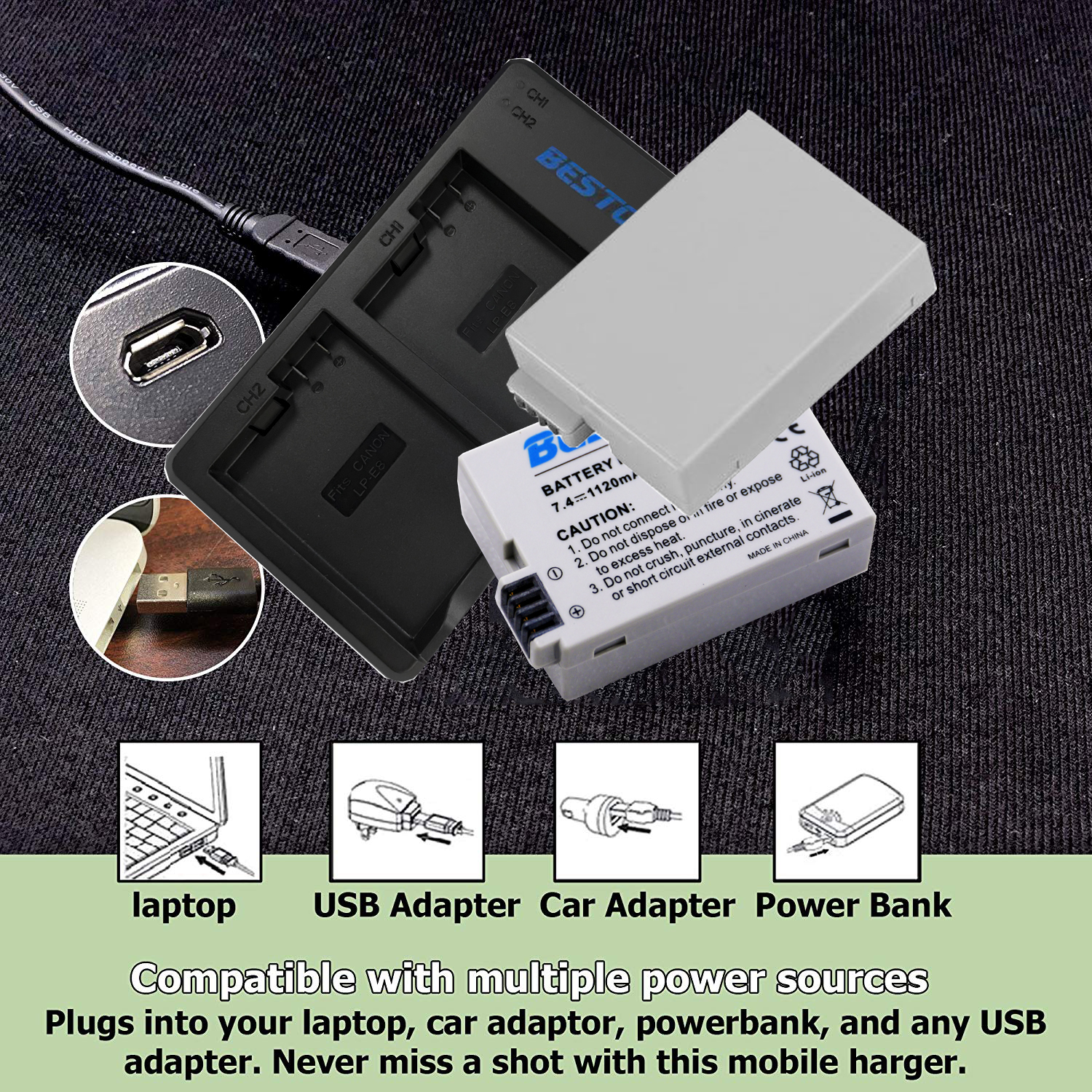 LP-E8数码相机电池及充电器套装