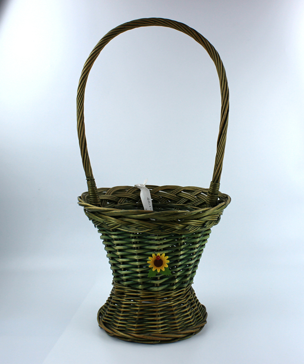wicker gift flower basket with handle