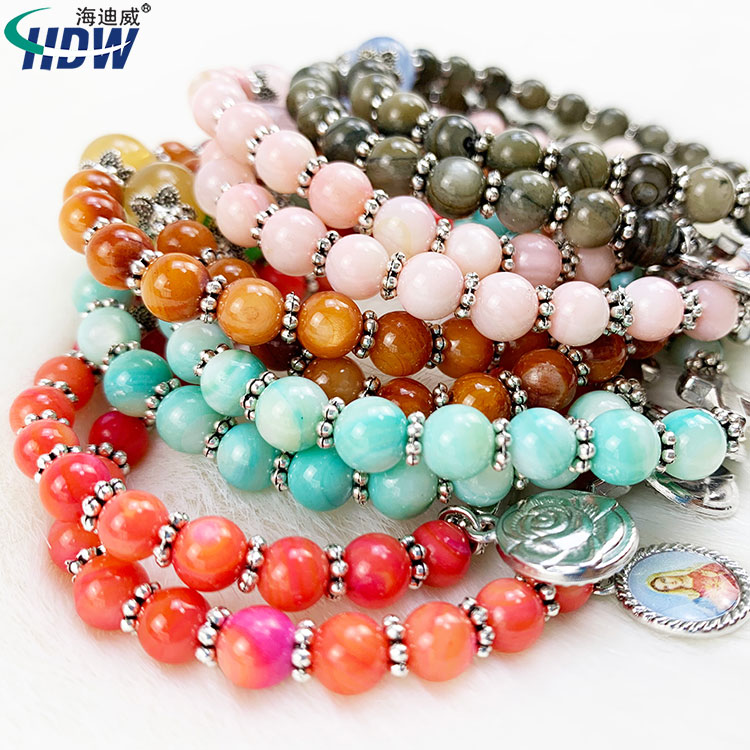 Fashional Hot popular New Design Religious Sea Shell Beads Cord Bracelet With Metal Rose Flower