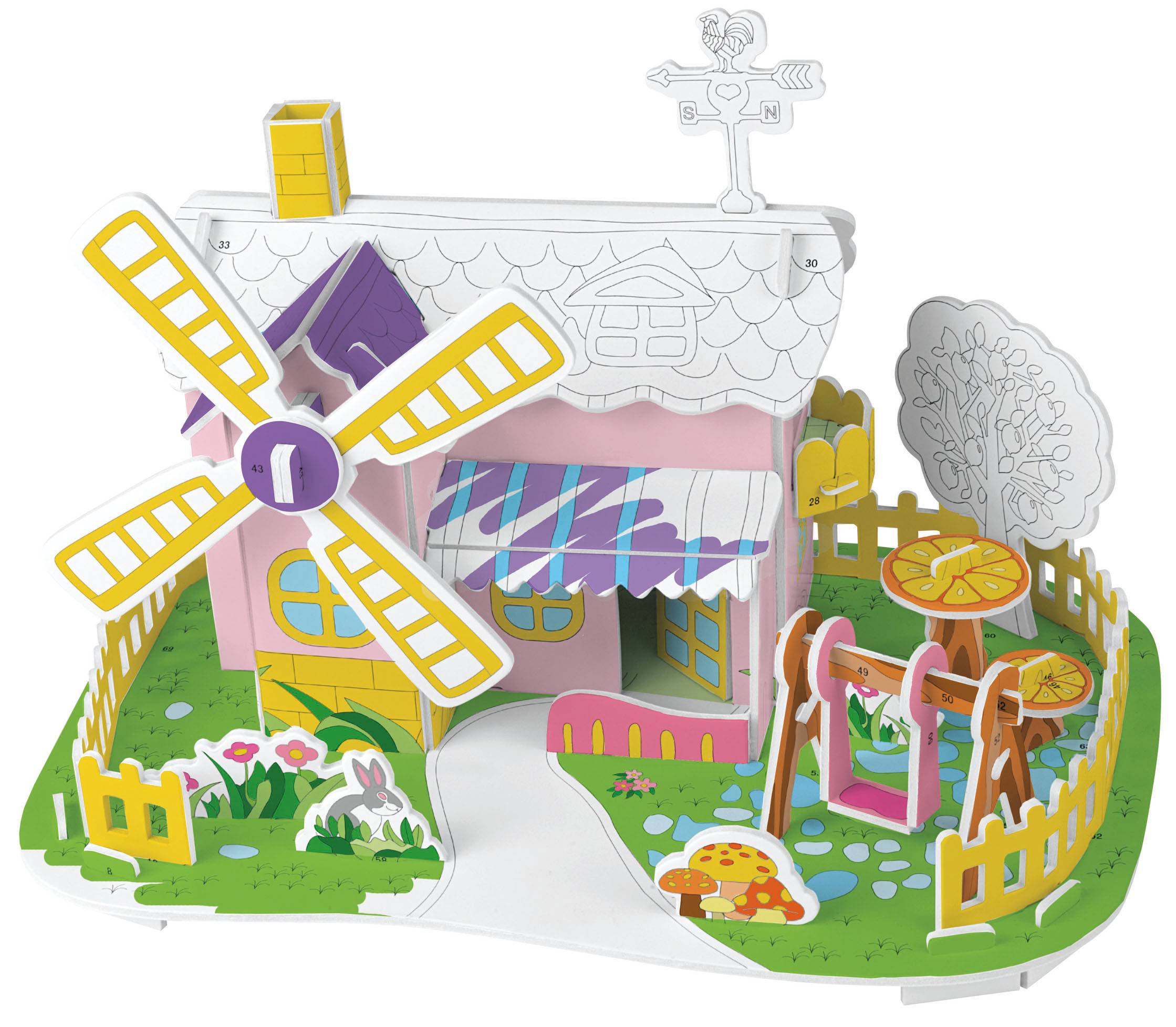 3D painting Puzzle-Windmill shed puzzle