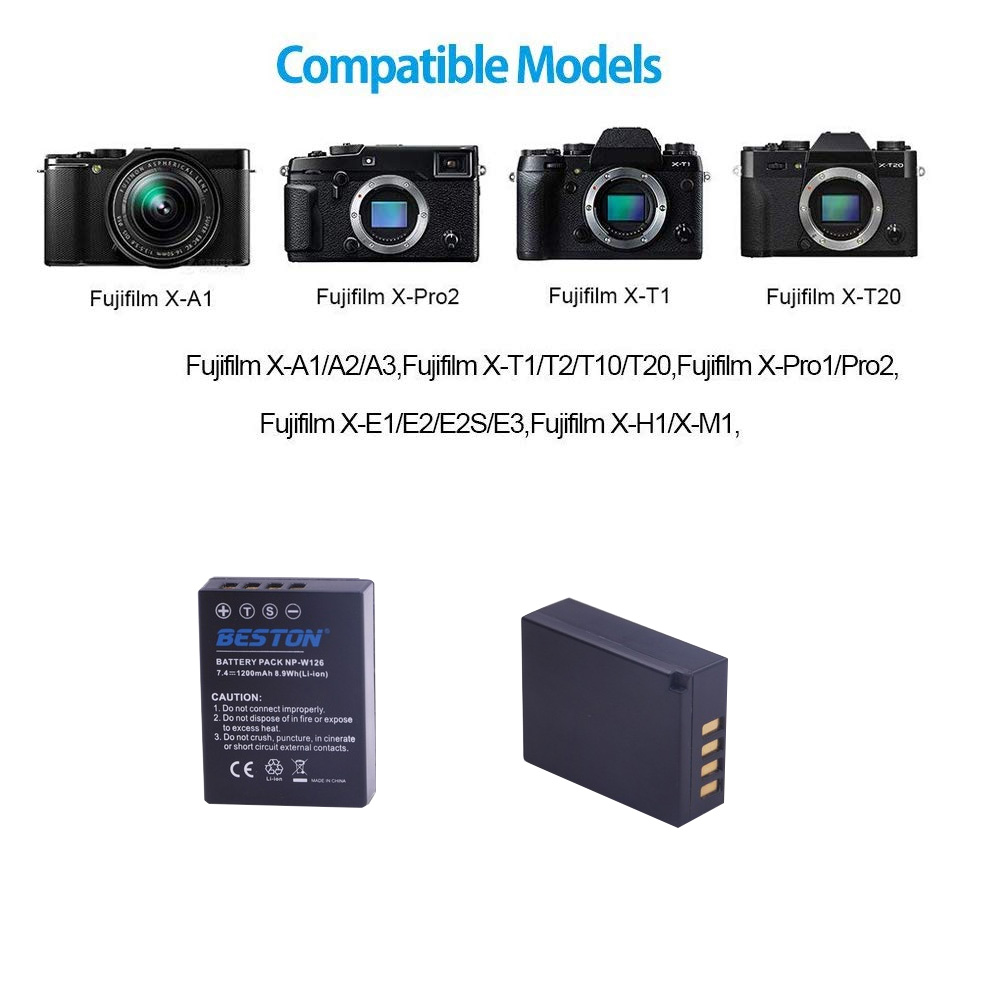 NP-W126数码相机电池及充电器套装