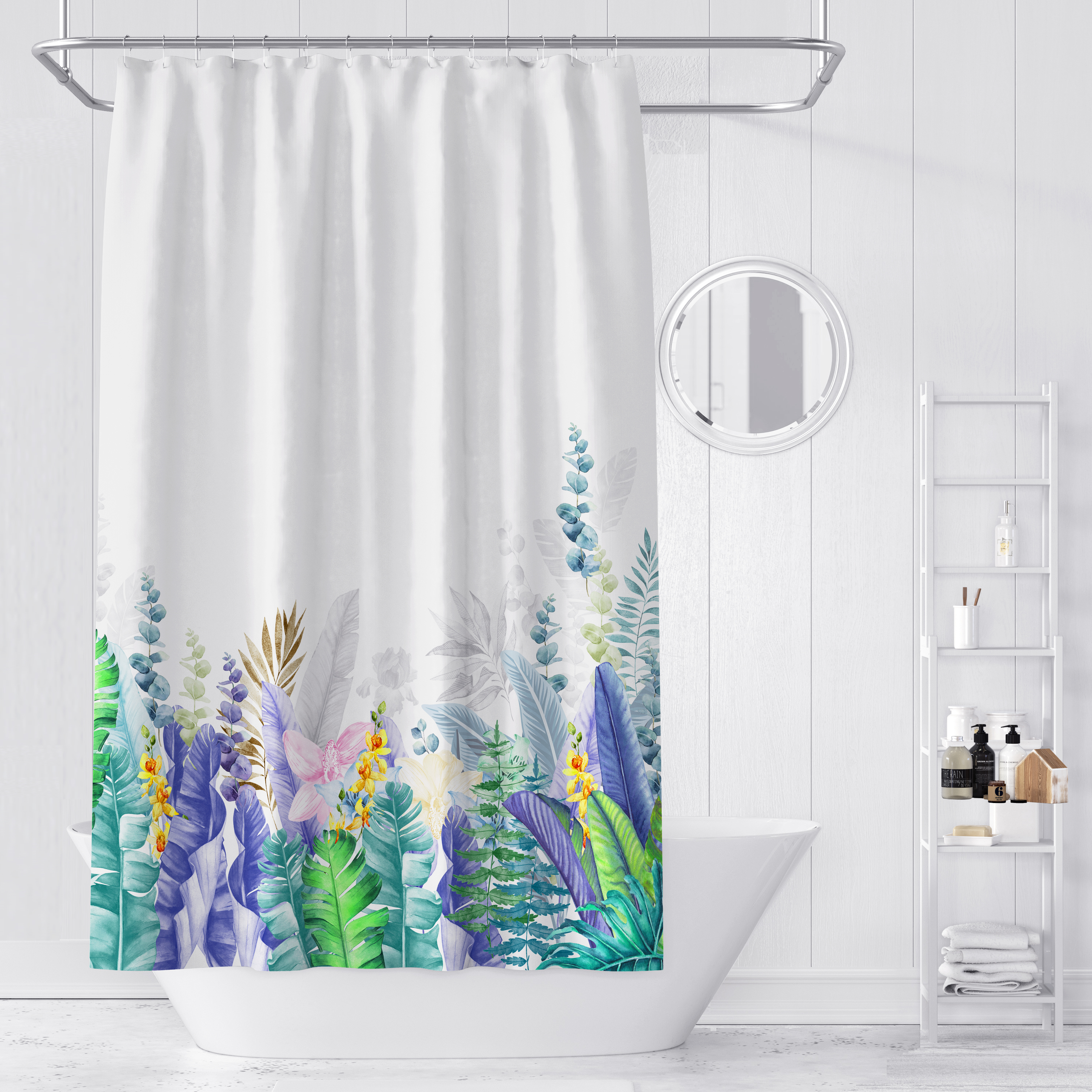Polyester Grid Printing Shower Curtain/Manufacturer
