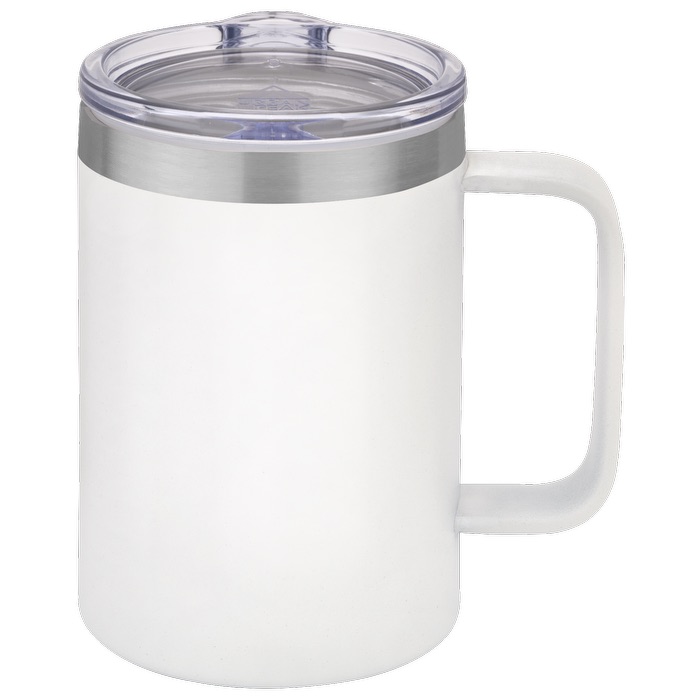 Stainless steel travel mug with handle