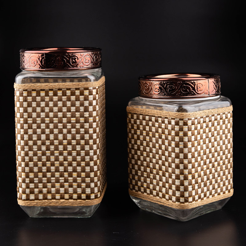 Glass Storage Canister, Kitchen Storage jar with Lid