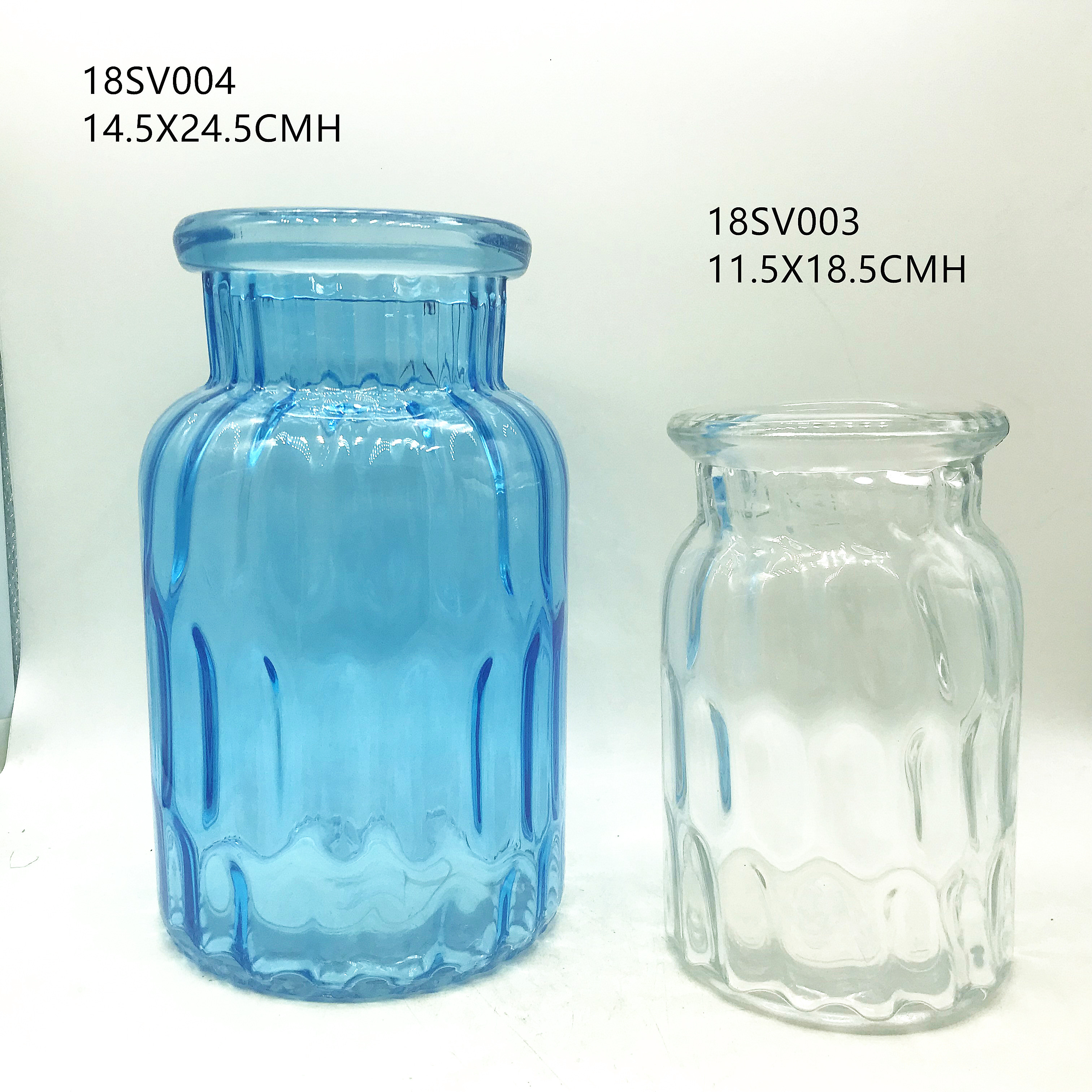 Glass vase for flower, decorative vase, Colored Transparent Glass vase